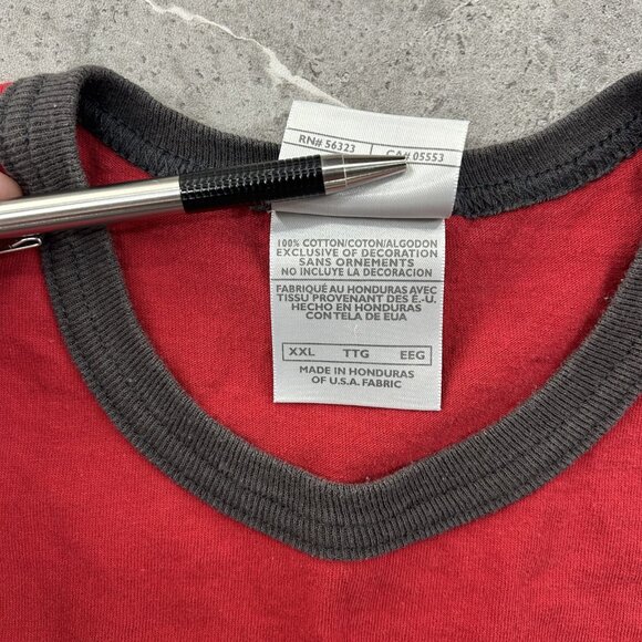 Vintage Nike Shirt Mens 2XL Red Swoosh Logo Ringer Tee Silver Tag Spell Out y2k - Picture 5 of 8